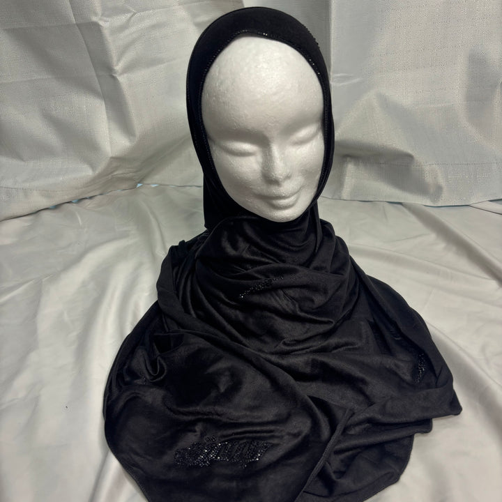 Signature Palm Jersey Scarf - Black