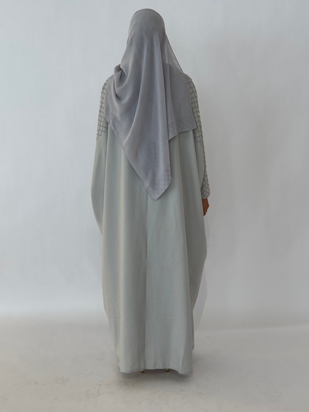 Almaz Butterfly Abaya - Silver