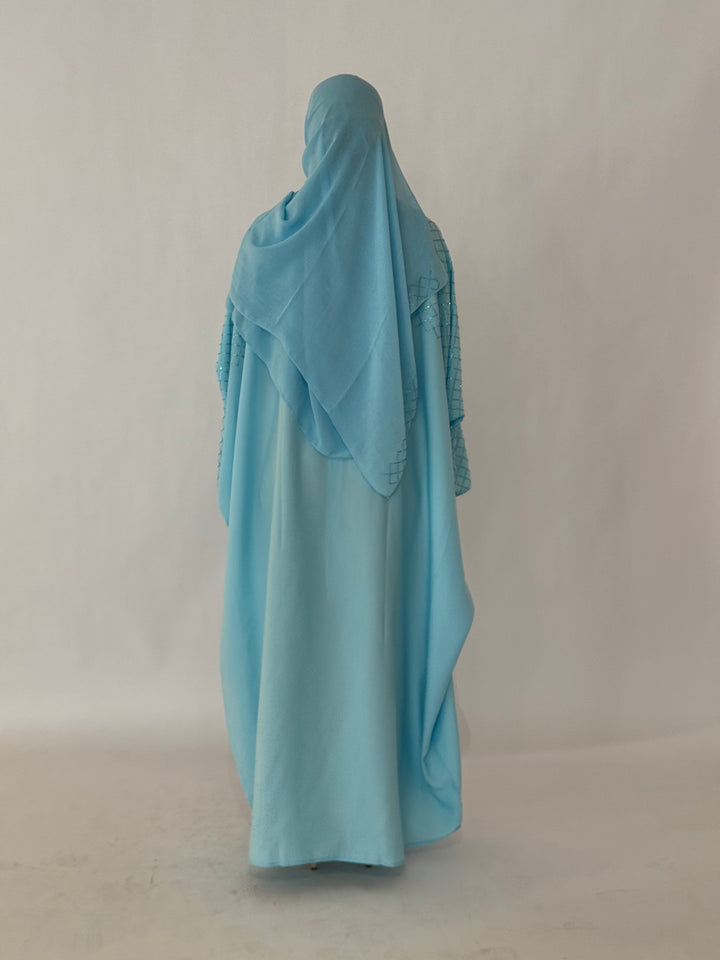 Almaz Butterfly Abaya - Baby Blue