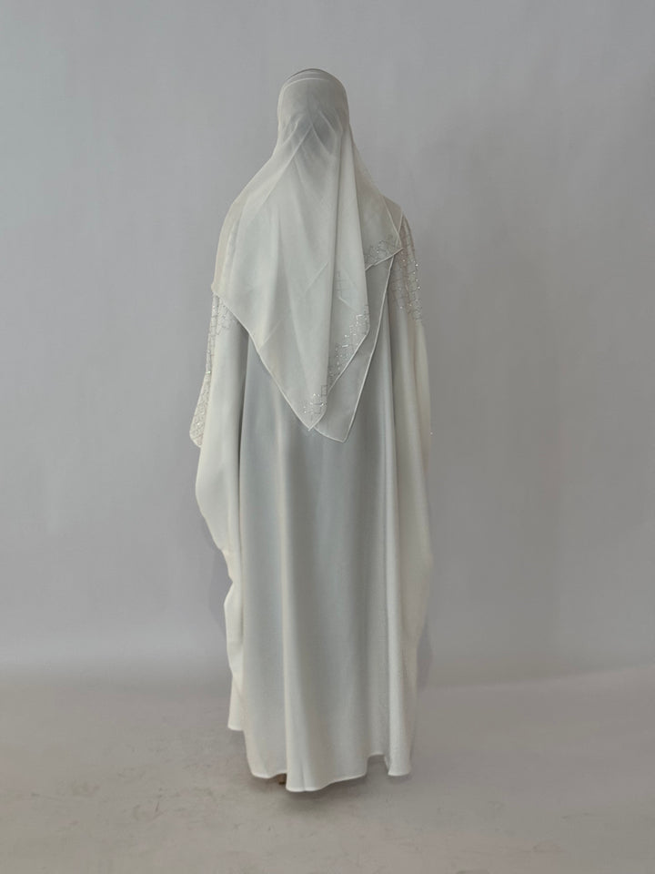 Almaz Butterfly Abaya - White