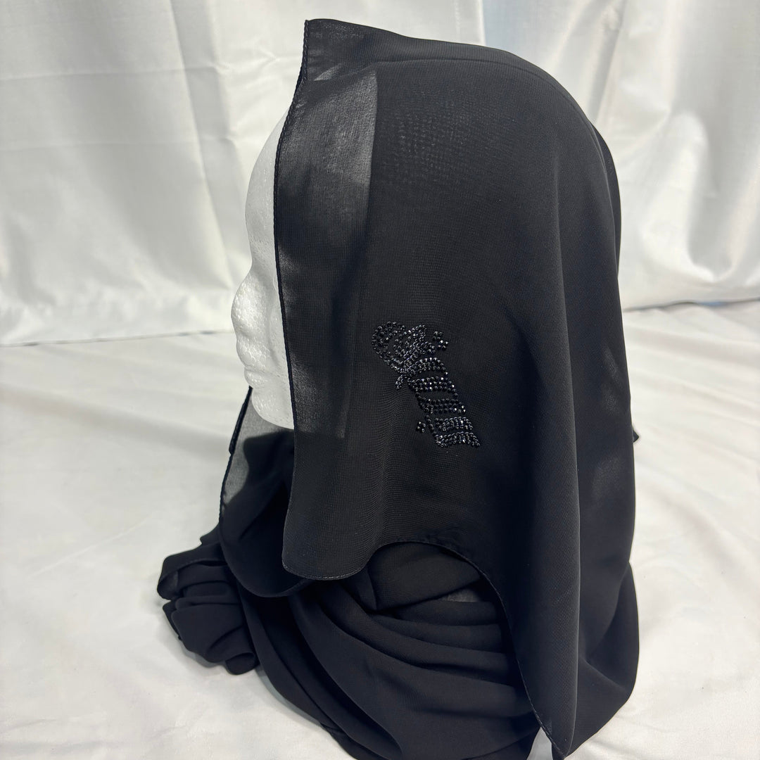 Signature Chiffon Scarf - Black