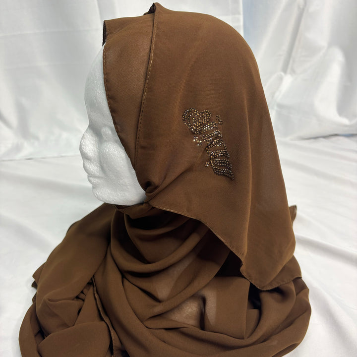 Signature Chiffon Scarf - Brown