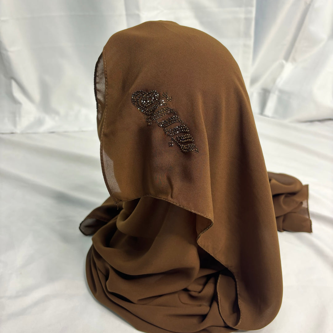 Signature Chiffon Scarf - Brown