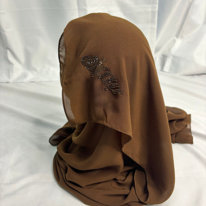 Signature Chiffon Scarf - Brown