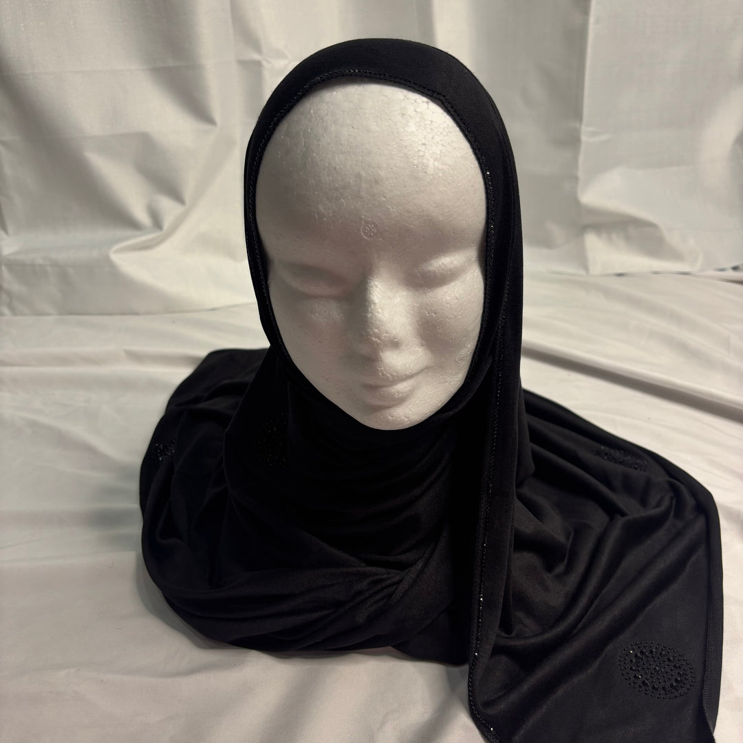 Signature Circle Jersey Scarf - Black