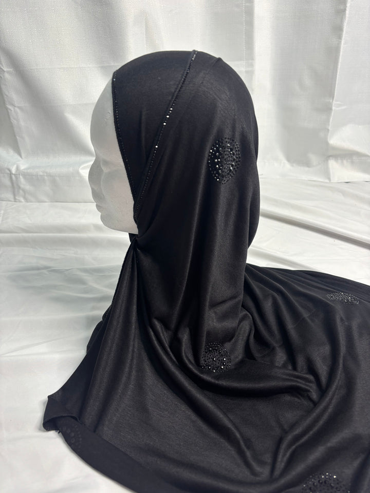 Signature Circle Jersey Scarf - Black