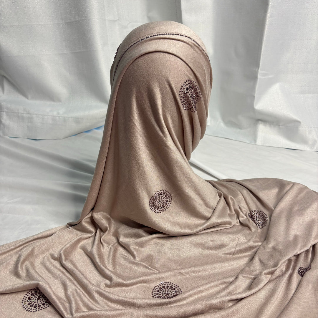 Signature Circle Jersey Scarf - Dusty Pink