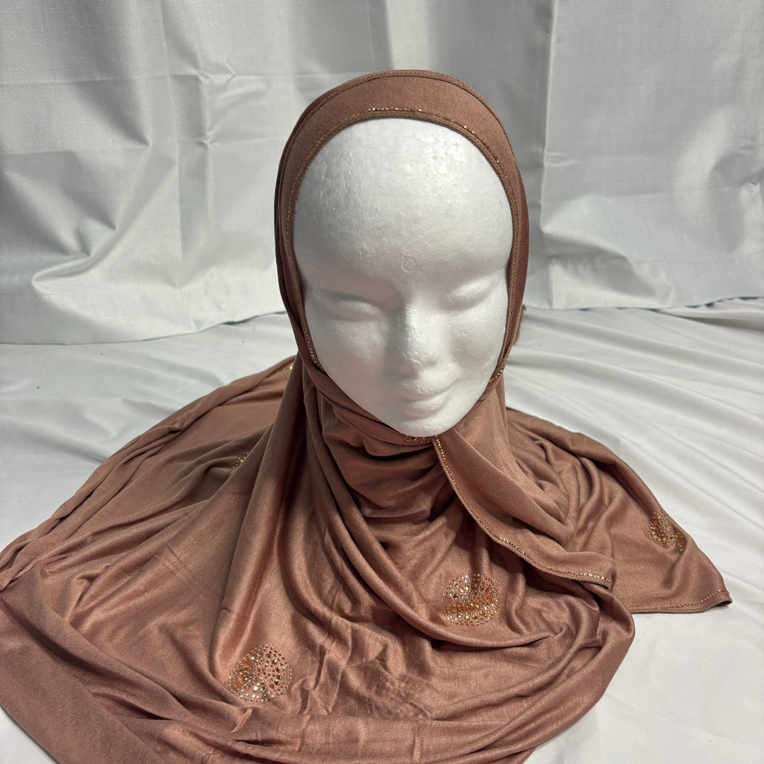 Signature Circle Jersey Scarf - Peach