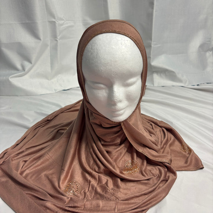 Signature Circle Jersey Scarf - Peach
