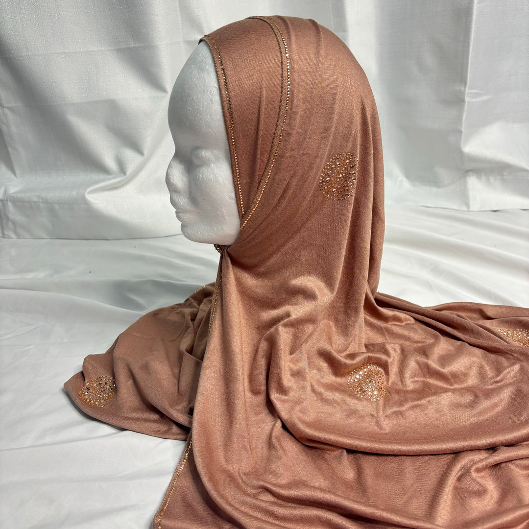 Signature Circle Jersey Scarf - Peach