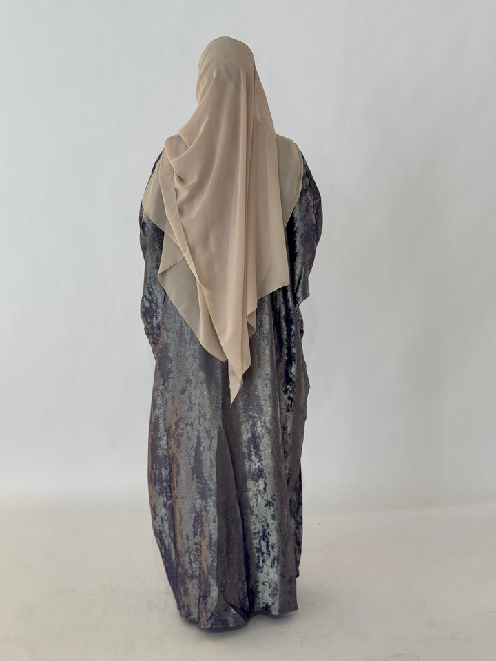 Emara Metallic Butterfly Abaya - Midnight
