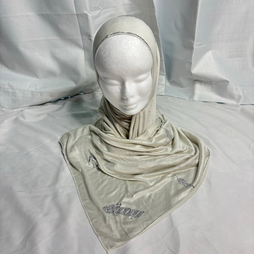 SIgnature Flower Jersey Scarf - Oat