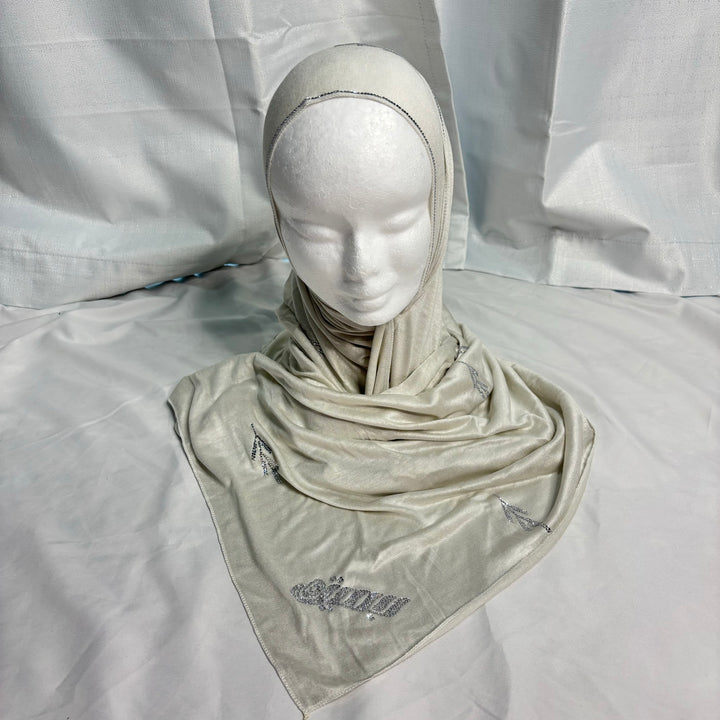 SIgnature Flower Jersey Scarf - Oat