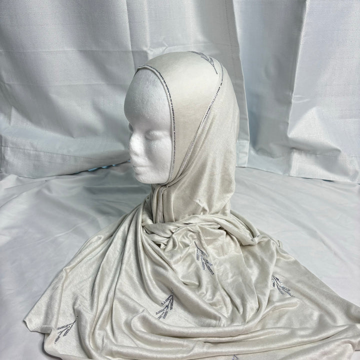SIgnature Flower Jersey Scarf - Oat