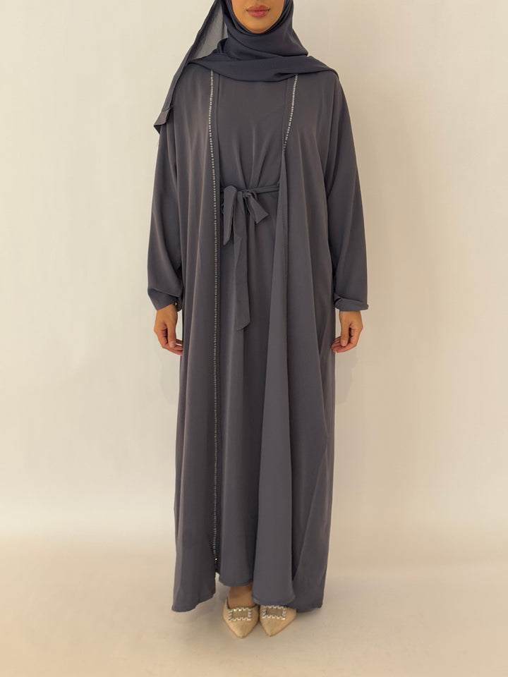 Najm Abaya - Gray Purple