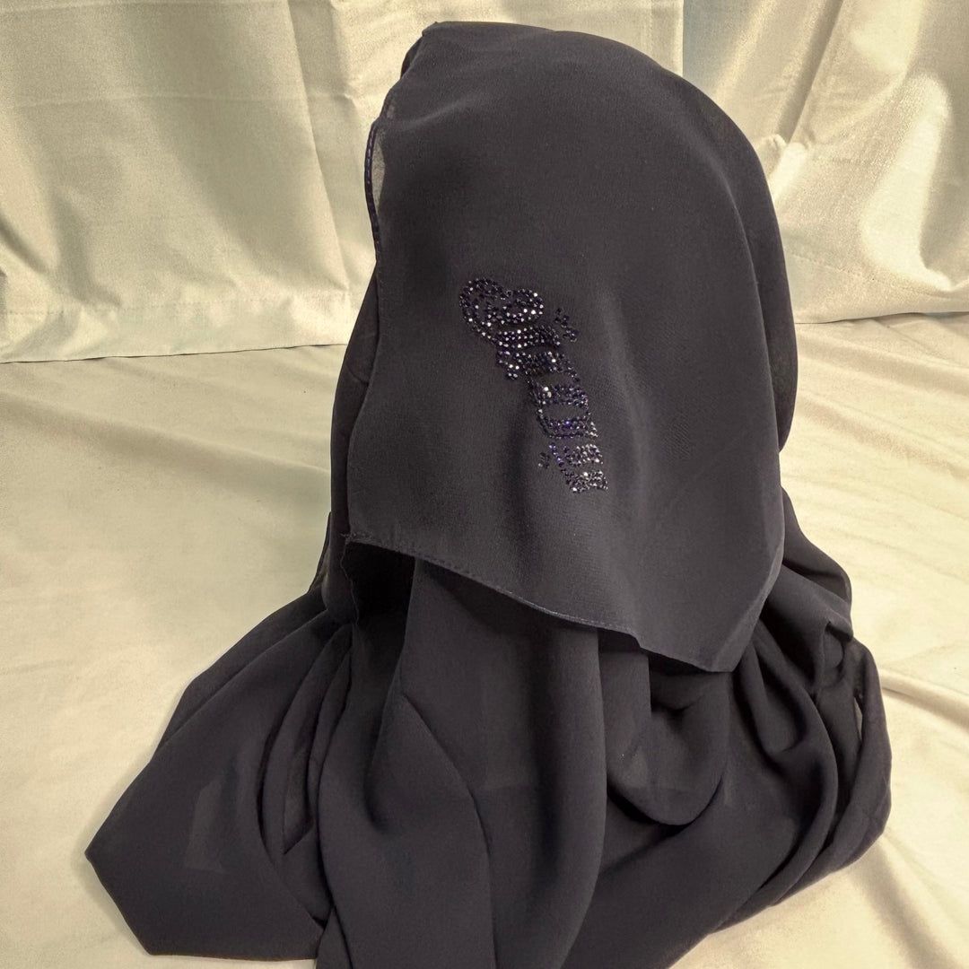 Signature Chiffon Scarf - Navy