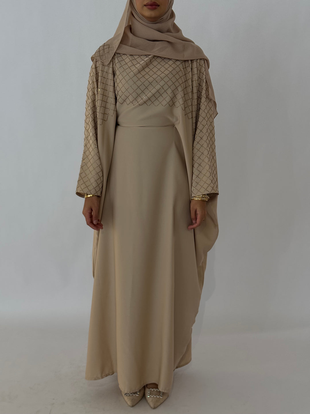 Almaz Butterfly Abaya - Nude