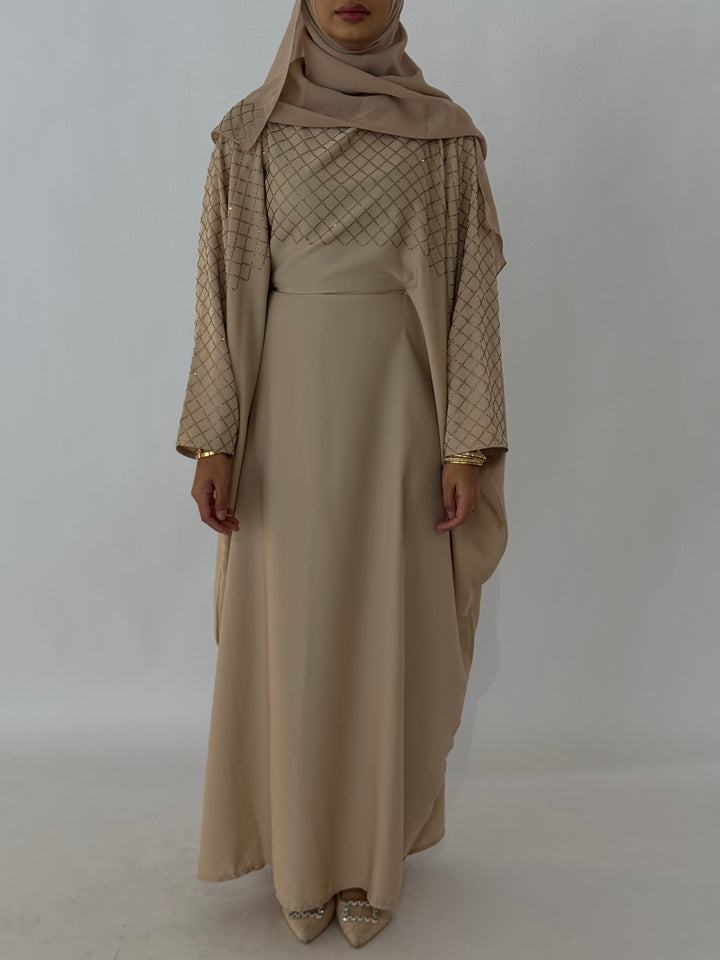Almaz Butterfly Abaya - Nude