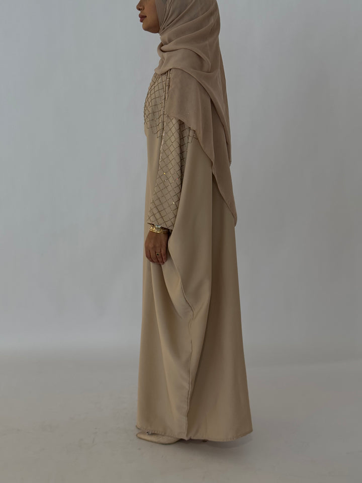 Almaz Butterfly Abaya - Nude