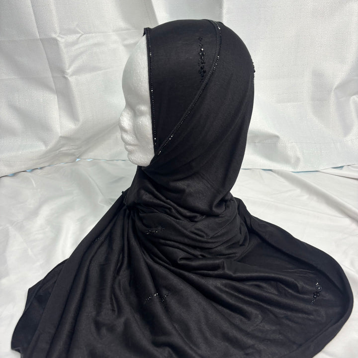 Signature Palm Jersey Scarf - Black