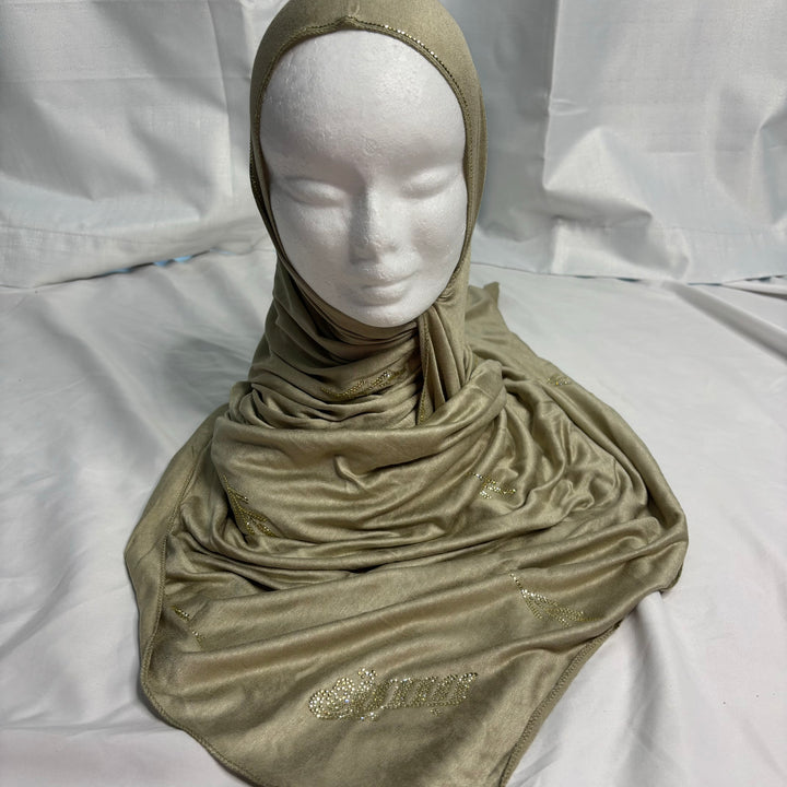 Signature Flower Jersey Scarf - Sage