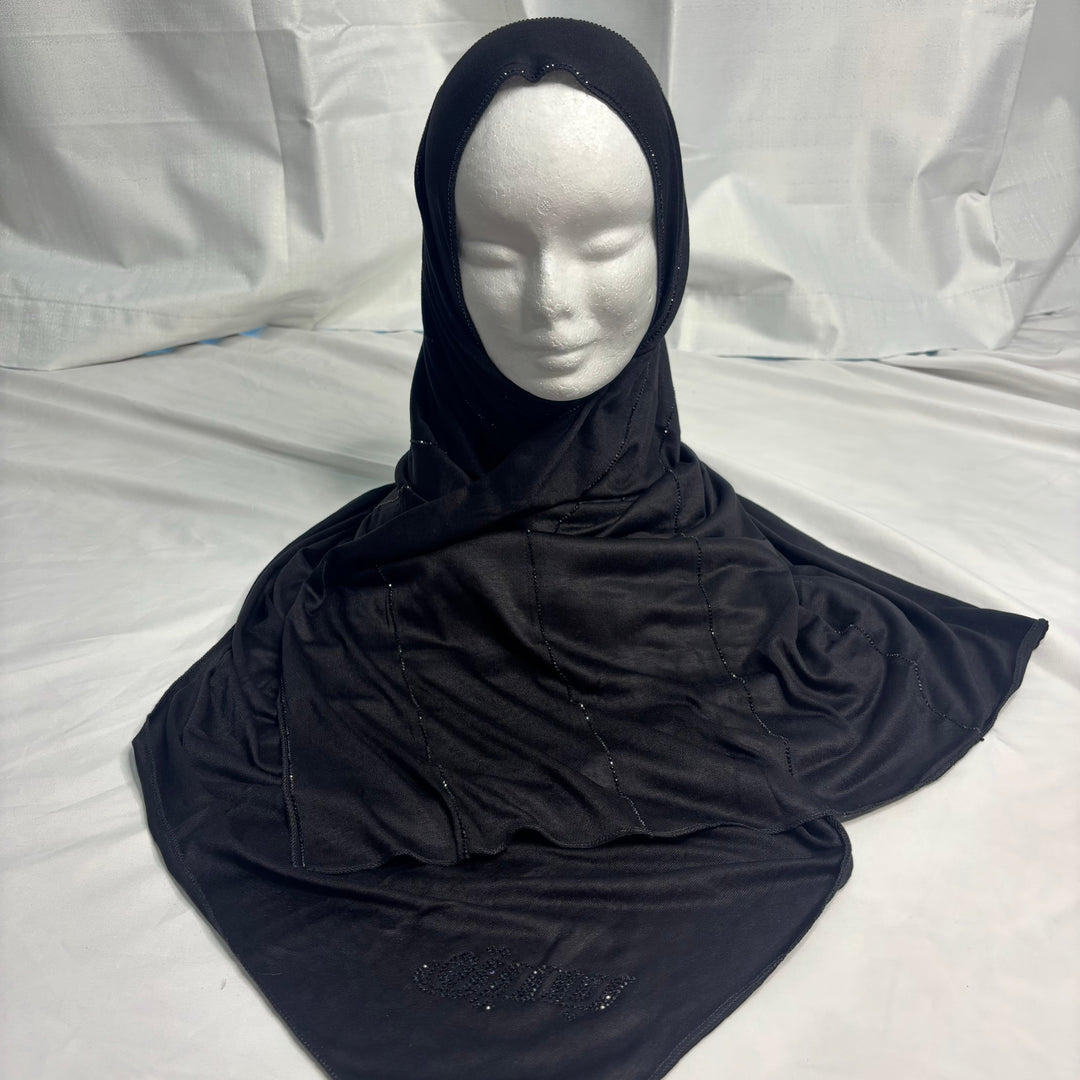 Signature Stripe Jersey Scarf - Black