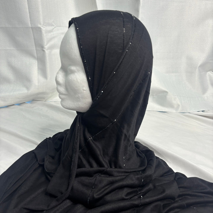 Signature Stripe Jersey Scarf - Black