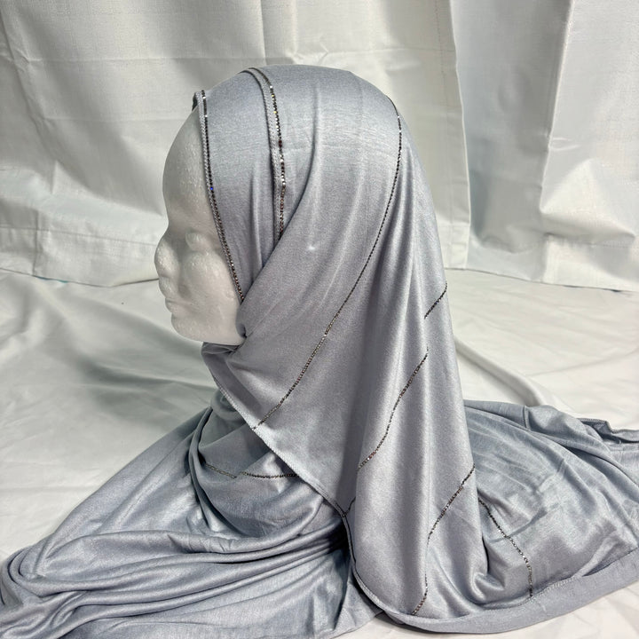 Signature Stripe Jersey Scarf - Sky Blue