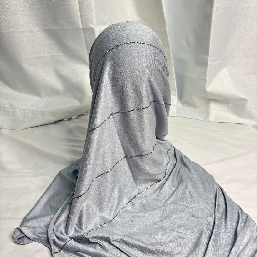 Signature Stripe Jersey Scarf - Sky Blue