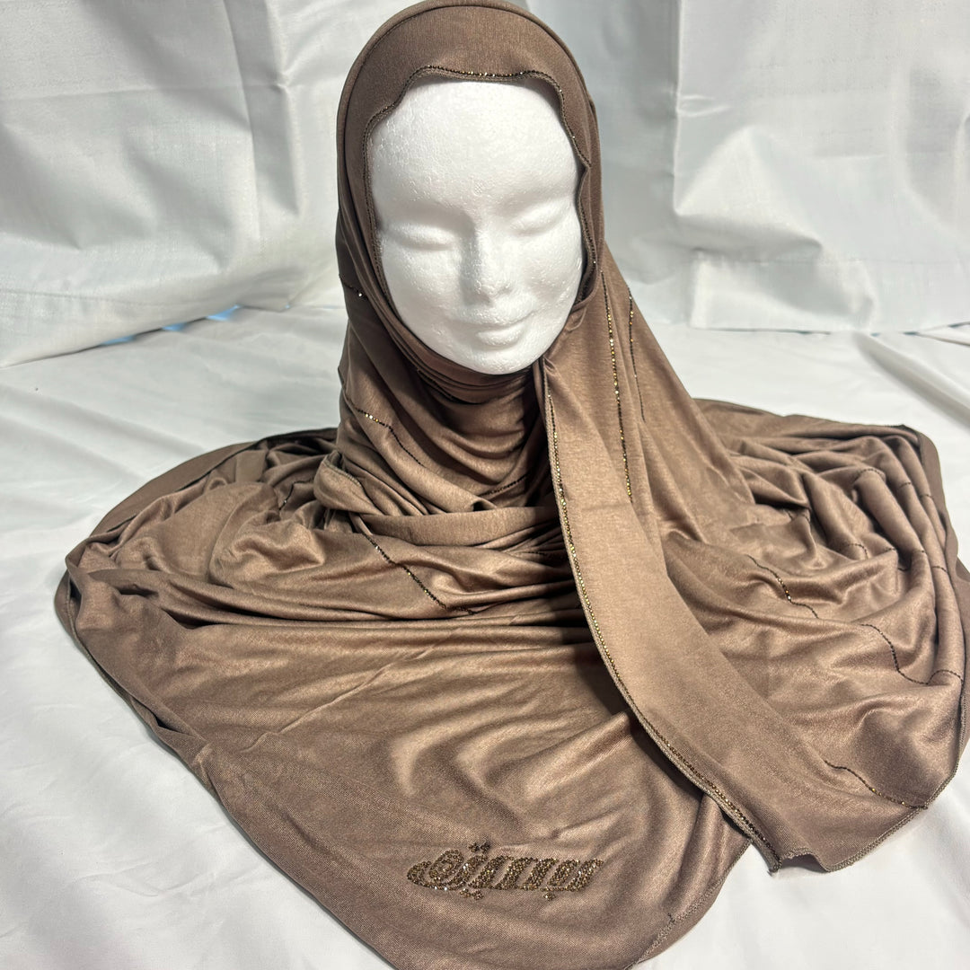 Signature Stripe Jersey Scarf - Light Brown