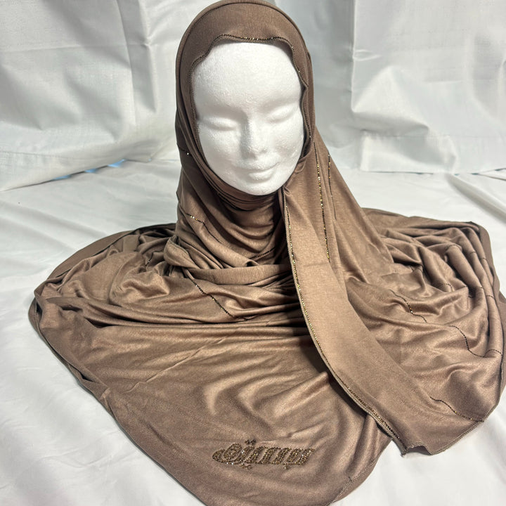 Signature Stripe Jersey Scarf - Light Brown