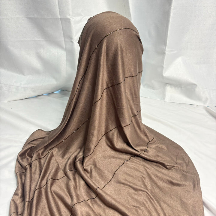 Signature Stripe Jersey Scarf - Light Brown