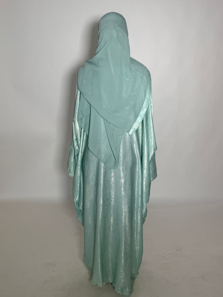 Emara Metallic Butterfly Abaya - Teal