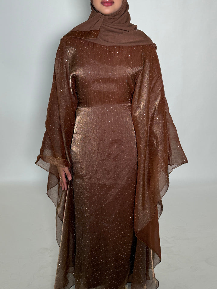 Ameera Butterfly Abaya - Brown