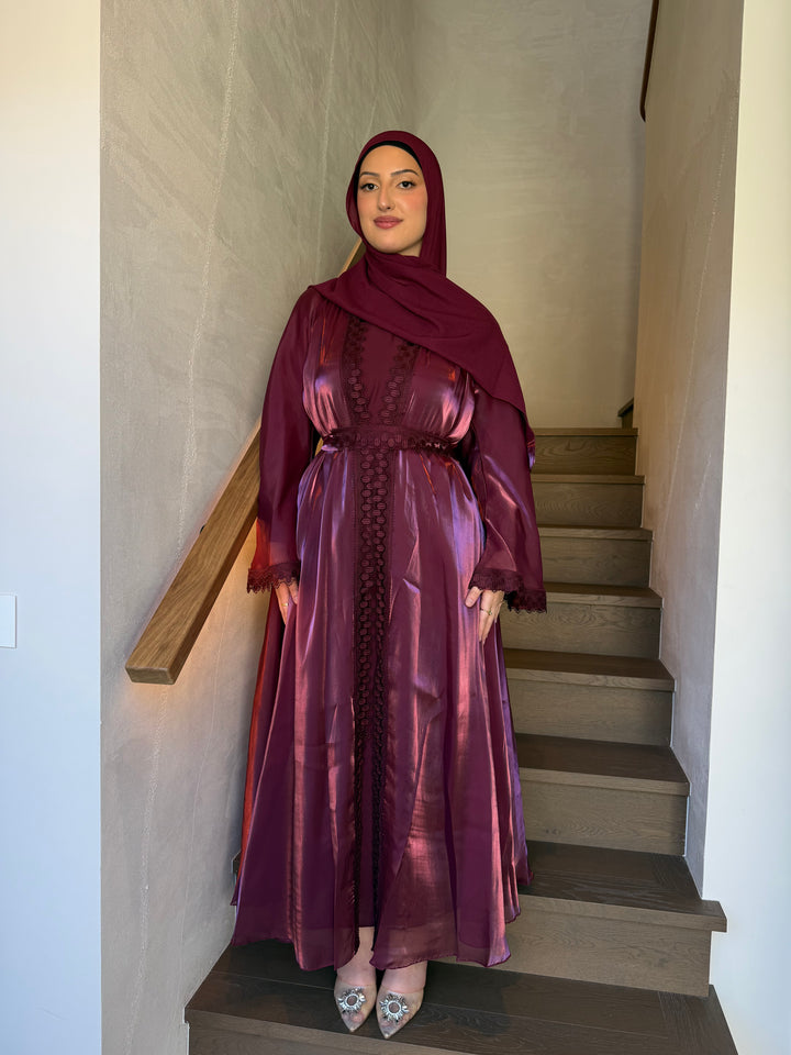Dalal Abaya - Burgundy