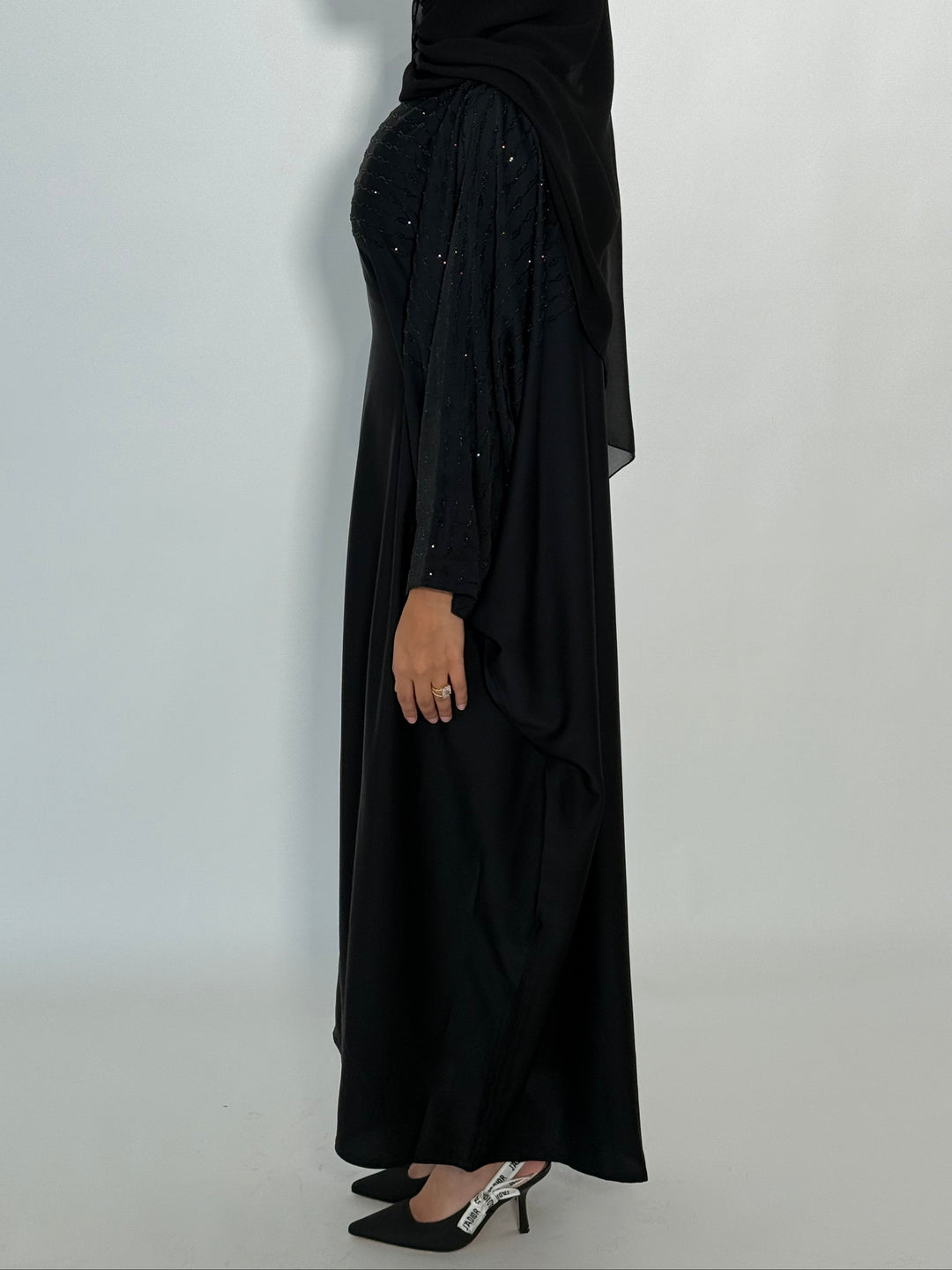 Elmira Butterfly Abaya - Black