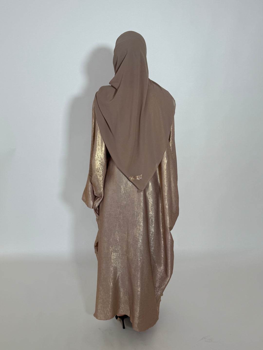 Emara Metallic Butterfly Abaya - Gold