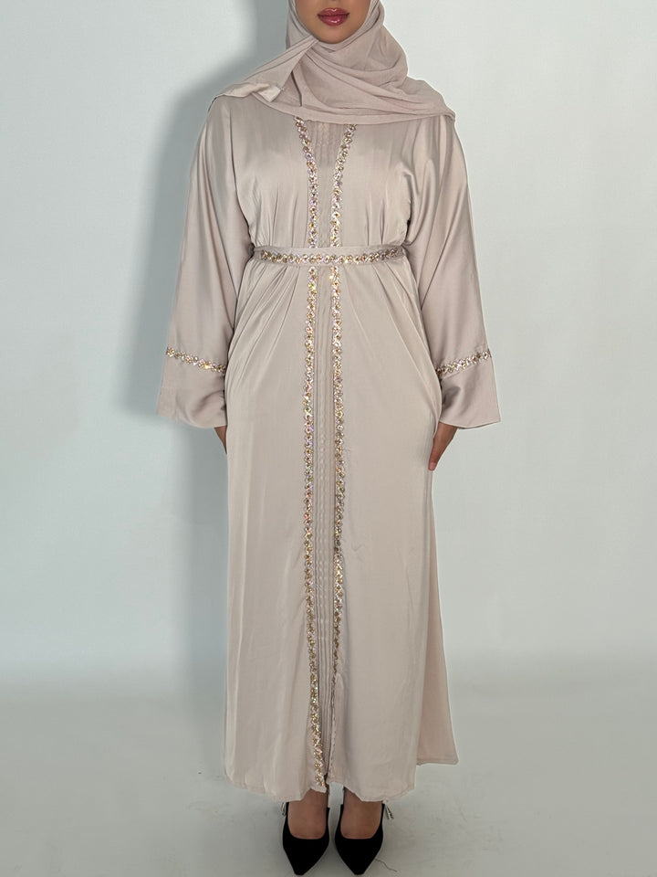 Lujain Diamond Abaya - Beige