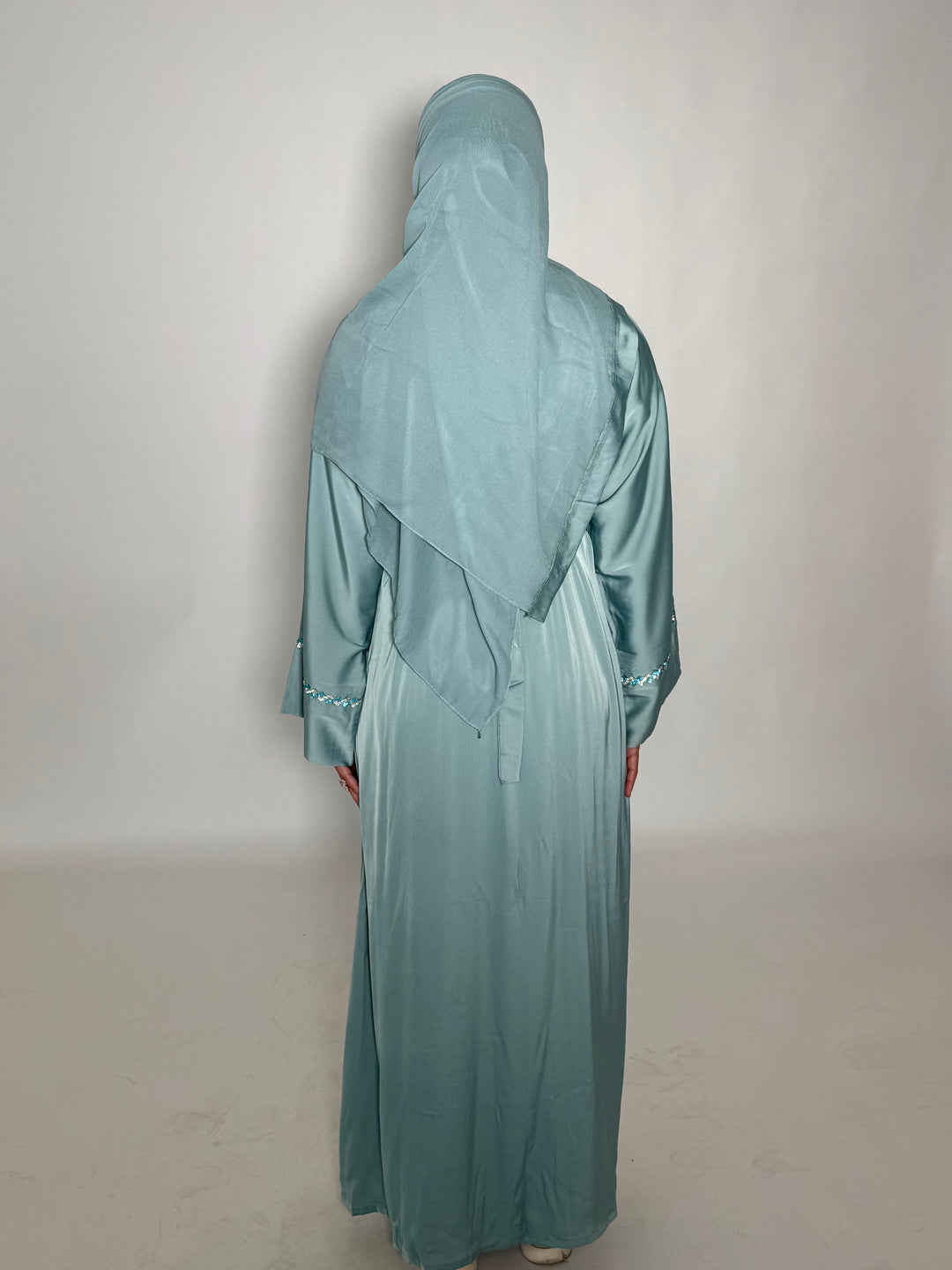 Lujain Diamond Abaya - Aquamarine